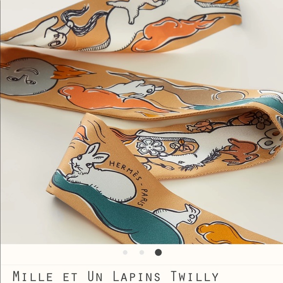 Hermes Mille et Un Lapins Twilly SOLD - Picture 1 of 2